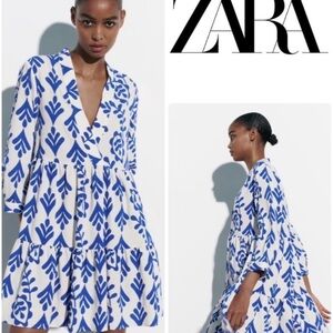 Zara PRINTED SHORT DRESS
ECRU